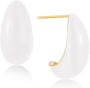 Chunky Gold Hoop Earrings, 18K Gold Plated Waterdrop Earrings Lightweight Hollow 0pen Hoops Jewelry for Women Gifts