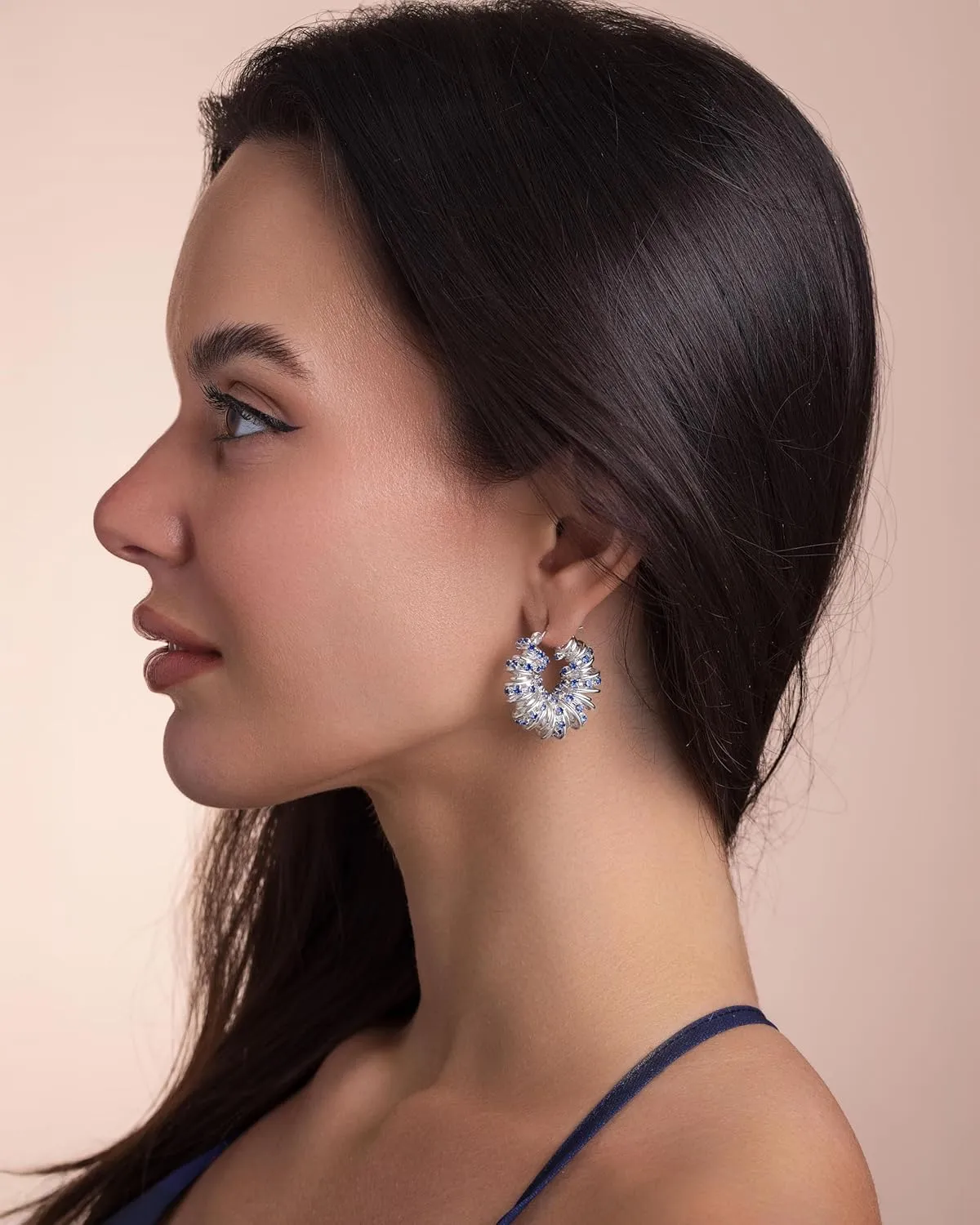 Chunky Gold Hoop Earrings with CZ - Dangle, Statement, Drop & Small Hoops - Women's Gold Jewelry