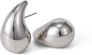 Chunky Gold Silver Hoop Earrings for Women Lightweight Waterdrop Hollow Hoops Bow Earrings Pearl Earrings Hypoallergenic Jewelry Trendy Statement Earrings