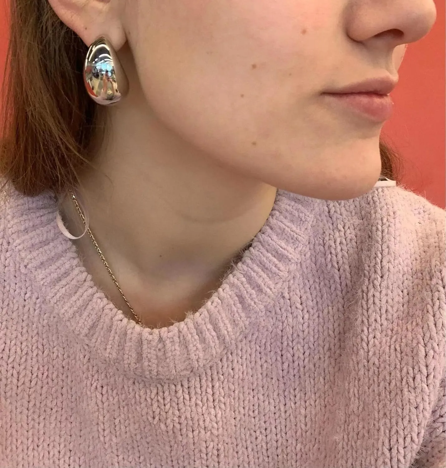 Chunky Gold Silver Hoop Earrings for Women Lightweight Waterdrop Hollow Hoops Bow Earrings Pearl Earrings Hypoallergenic Jewelry Trendy Statement Earrings