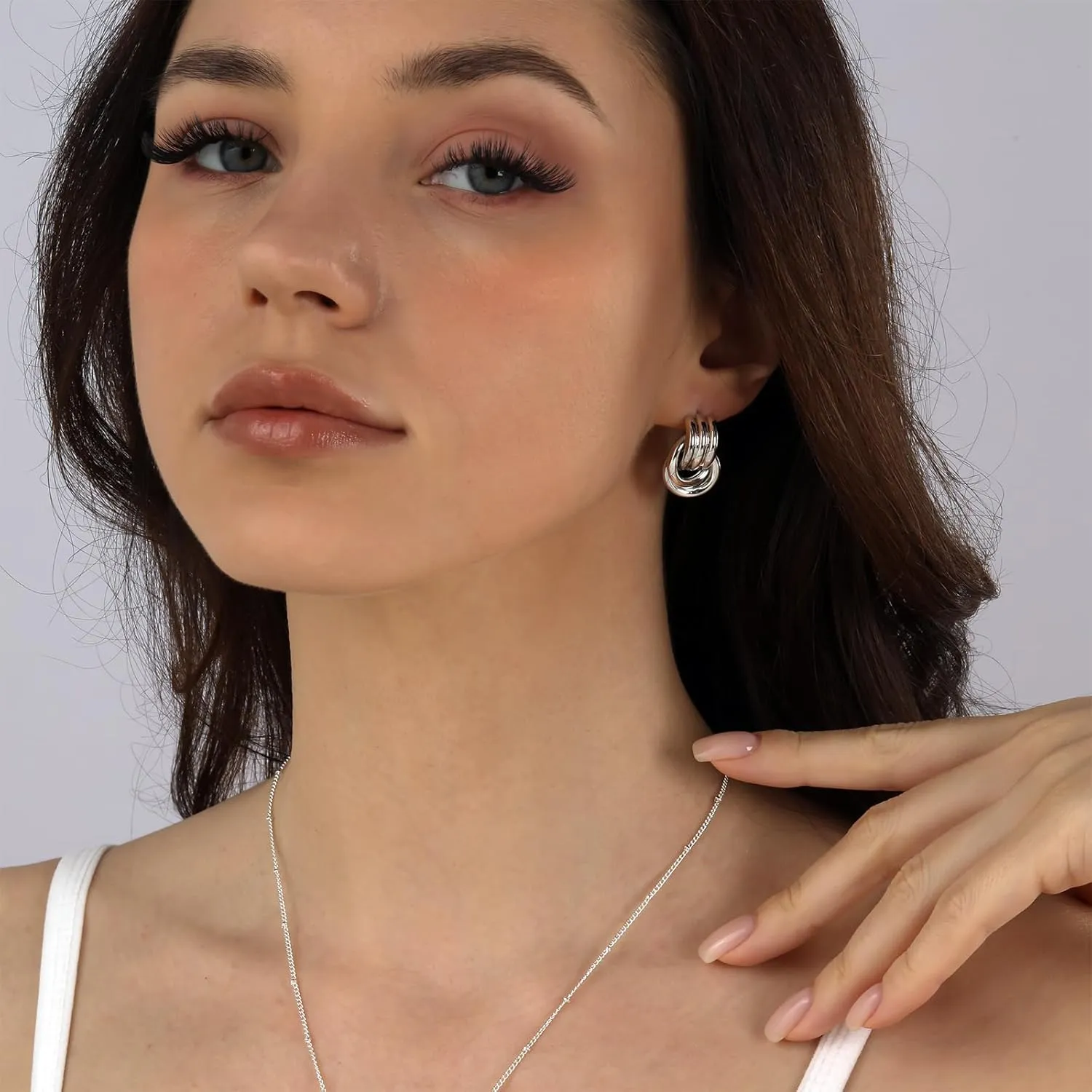 Chunky Small Knot Earrings for Women 14K Gold Silver Plated Geometric Dangle Drop Hoop Stud Dainty Hypoallergenic and Lightweight Jewelry Fashion Trendy Gifts