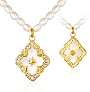 Cicy Bell Four Leaf Clover Pendant Necklace for Women Lucky 18k Gold Plated Cubic Zirconia Trendy Dainty Long Y Necklace Jewelry Gifts
