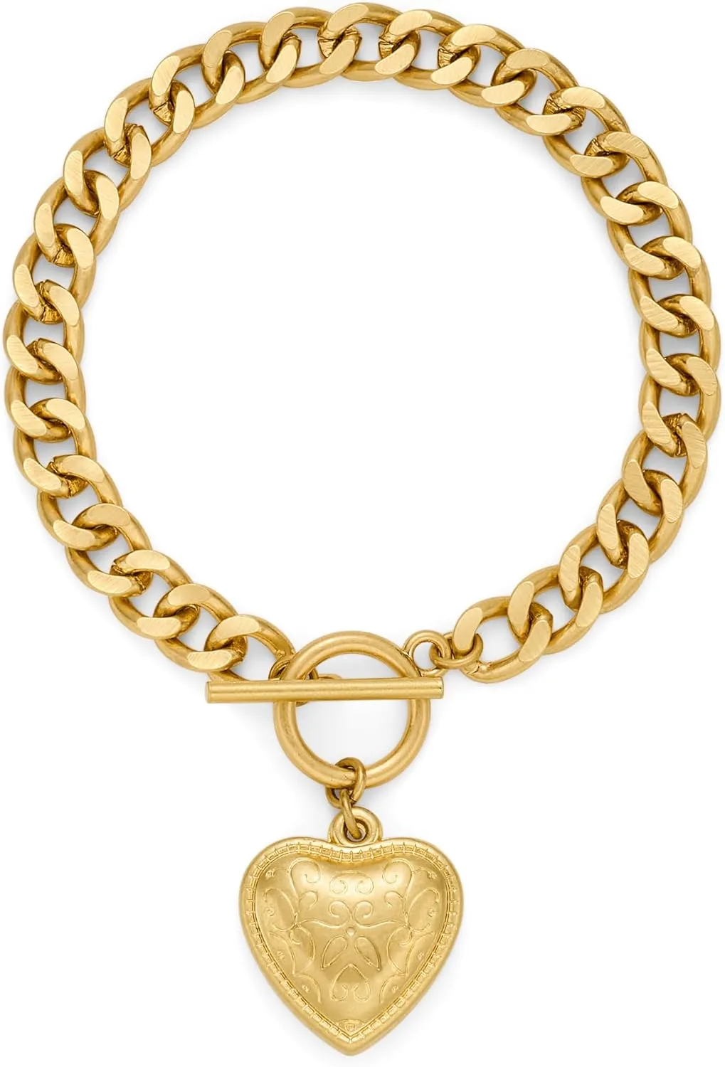 CLASSYZINT Heart Bracelet for Women Puffy Heart Charm Bracelet Link Chain Bracelet Adjustable Link Bracelets