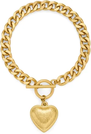 CLASSYZINT Heart Bracelet for Women Puffy Heart Charm Bracelet Link Chain Bracelet Adjustable Link Bracelets