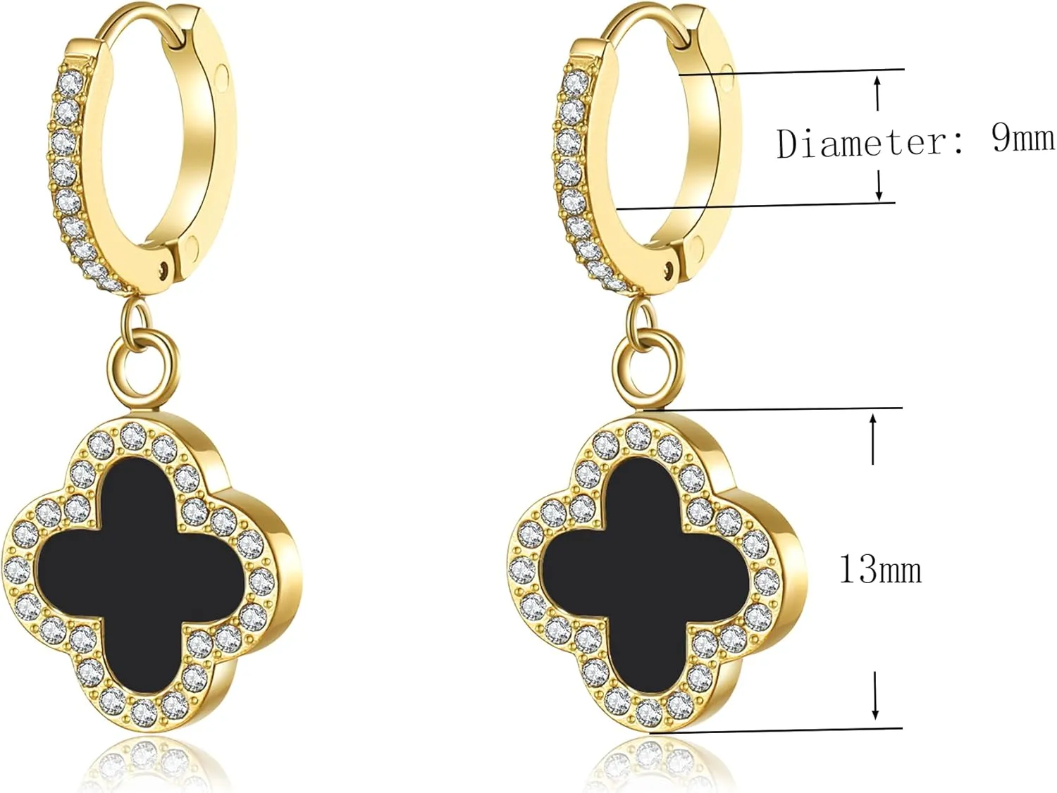 Clover Earrings for Women 18K Gold Plated Four Leaf Clover Hoop Earrings Simple Lucky Drop Jewelry Gifts for Women