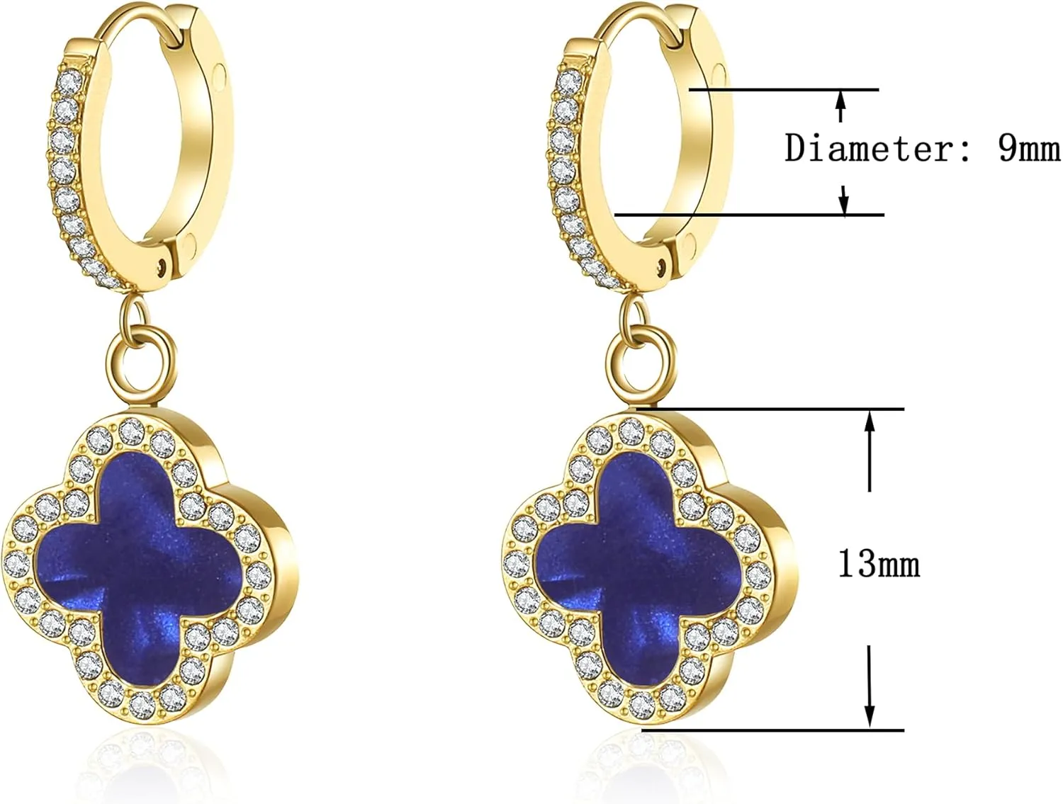 Clover Earrings for Women 18K Gold Plated Four Leaf Clover Hoop Earrings Simple Lucky Drop Jewelry Gifts for Women