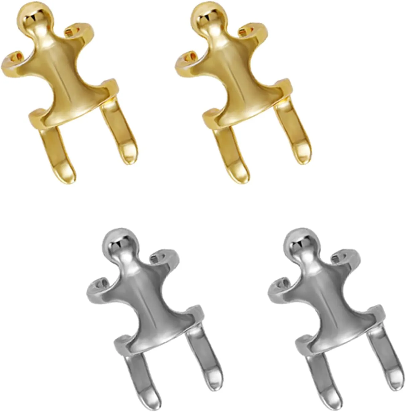 coadipress 2 Pairs Frog Non-Piercing Cuff Ear Clip for Men Women Punk Cool Gold Silver Plated Gothic Jumping Frog Animal Wrap Fake Cartilage Earrings