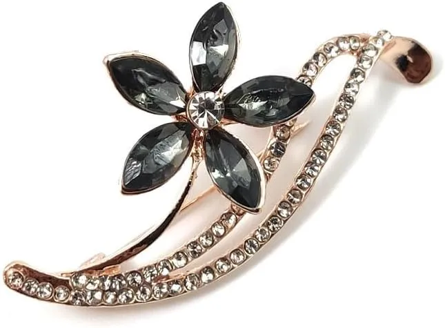 coadipress Flower Brooch for Women Girls Crystal Rhinestone Flower Floral Lapel Pin Elegant Clothing Accessory Wedding Gift Fashion Jewelry Gift