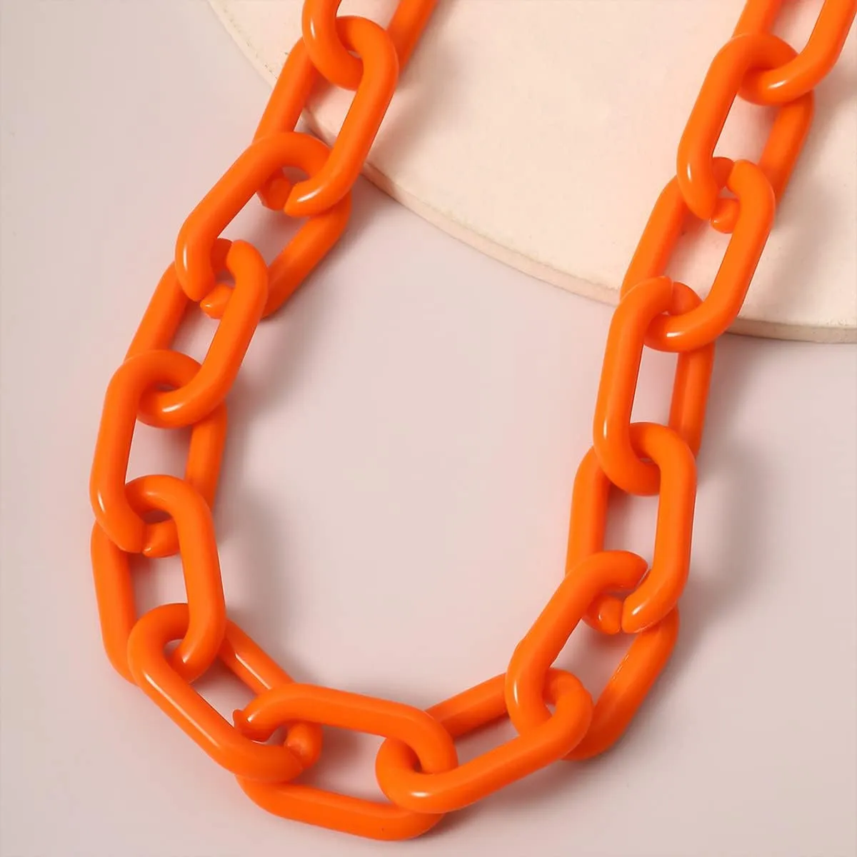 Colorful Acrylic Resin Chain Choker Necklace Chunky Paperclip Chain Collar Multicolor for Women Punk Hip Hop Y2k Jewelry