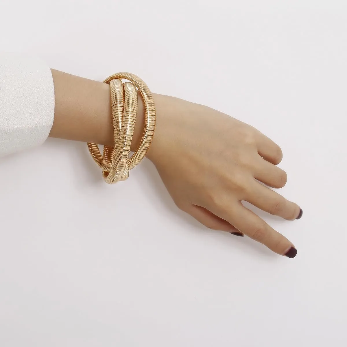 COLORFUL BLING 2 pcs Simple Arm Band Elastic Bracelet Bangle Anti Slip Shirt Sleeve Holders Dress Accessory