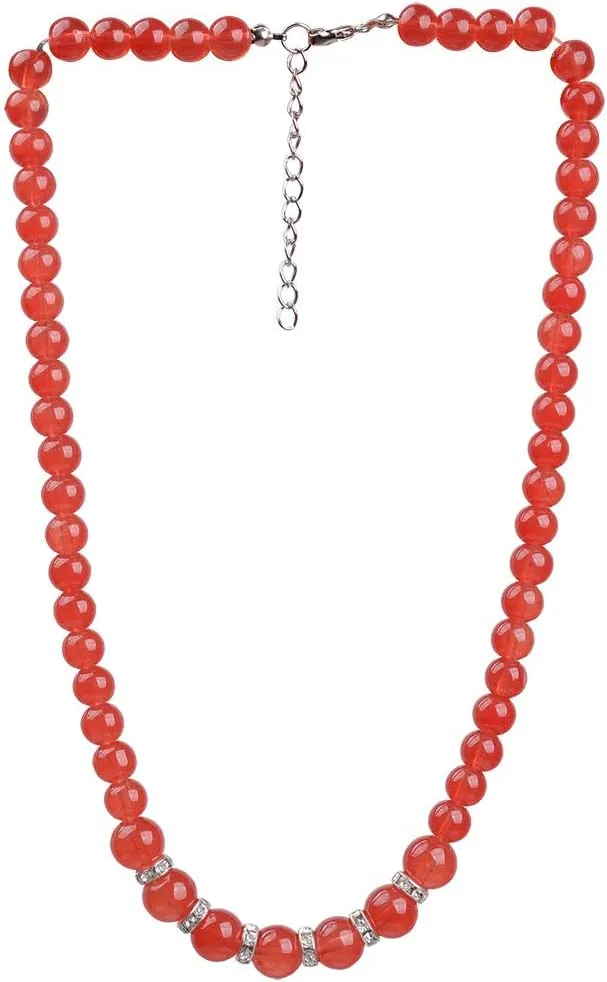 COLORFUL BLING Elegant Faux Pearl Imitation Crystal Necklace Earring and Bracelet Red Green Color Costume Jewelry Set for Women