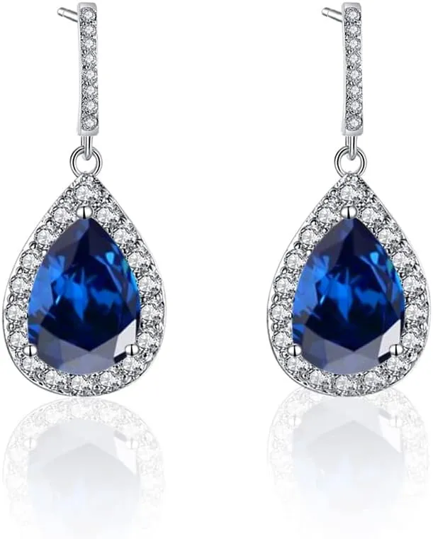 COLORFUL BLING Rose Gold Teardrop Infinity Pendant Necklace Dangle Earring Bridal Pearl Jewelry Sets
