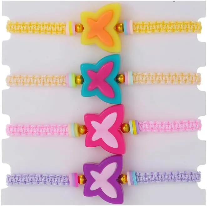 Colorful Butterfly Bracelet Bohemian Cute Summer Beach Bracelet Adjustable Handwoven Friendship Jewelry for Women
