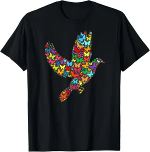 Colorful Butterfly Lover Men Women Girls Kids Bird Watching T-Shirt