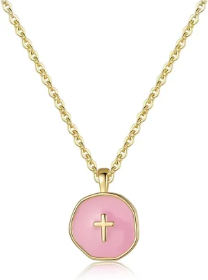 Colorful Cross Necklace for Women Girls, Valentines Day | Birthday | First Communion | Christmas Gift | Easter Gifts