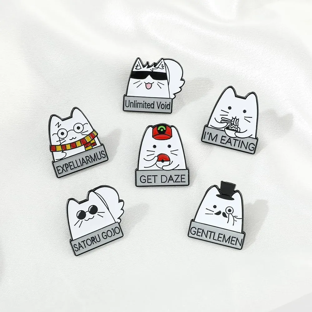 Creative Cat Enamel Pins Set - Kawaii Kitten Brooches Metal Badges Accessories for Backpack Hat Bag, Lovely Cats Pin for Friends Family