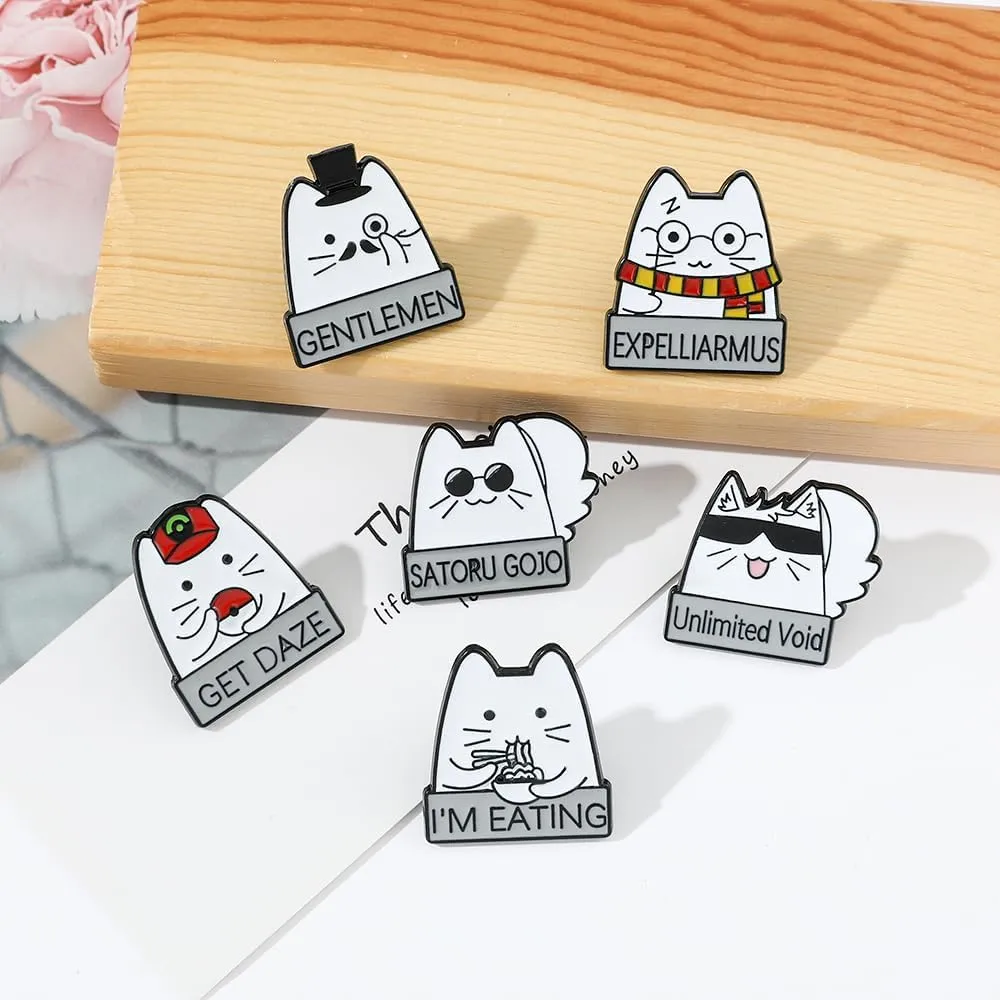Creative Cat Enamel Pins Set - Kawaii Kitten Brooches Metal Badges Accessories for Backpack Hat Bag, Lovely Cats Pin for Friends Family
