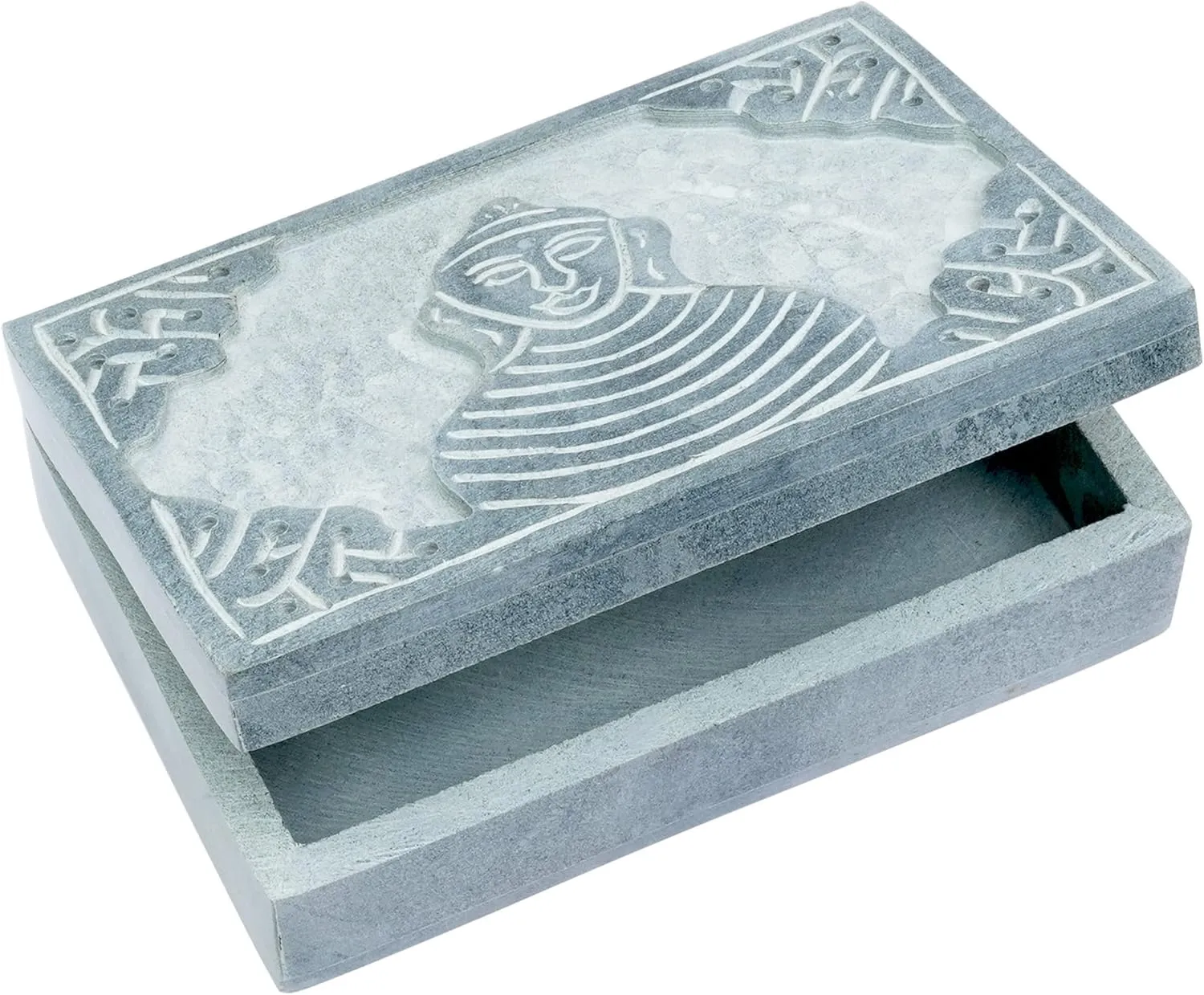 Crocon Handmade Jewelry Box  Royal Style Decorative Organizer for Jewelry & Makeup, Elegant Trinket Box, Table Decor, Gift for Mother & Precious Keepsakes, Buddha Design - 6x4x1.7 Inch
