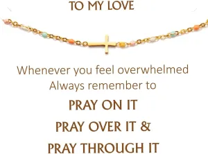Cross Bracelet Christian Gifts for Women Teen Girls Religious Inspirational Faith bless Easter Confirmation Baptism Gifts Friend Birthday Mom Catholic First Communion Gifts for Girls Jewelry