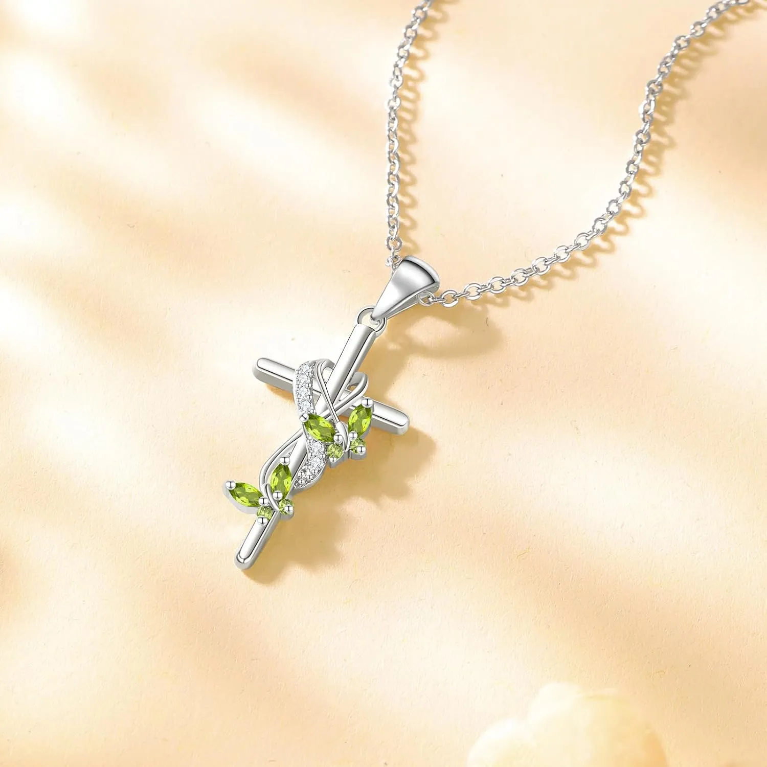 Cross Necklace Butterfly Pendant Birthstone Jewelry Gifts Necklace for Women Faith Jewelry for Women Butterfly Jewelry Religious Cross Gifts for Mother Wife