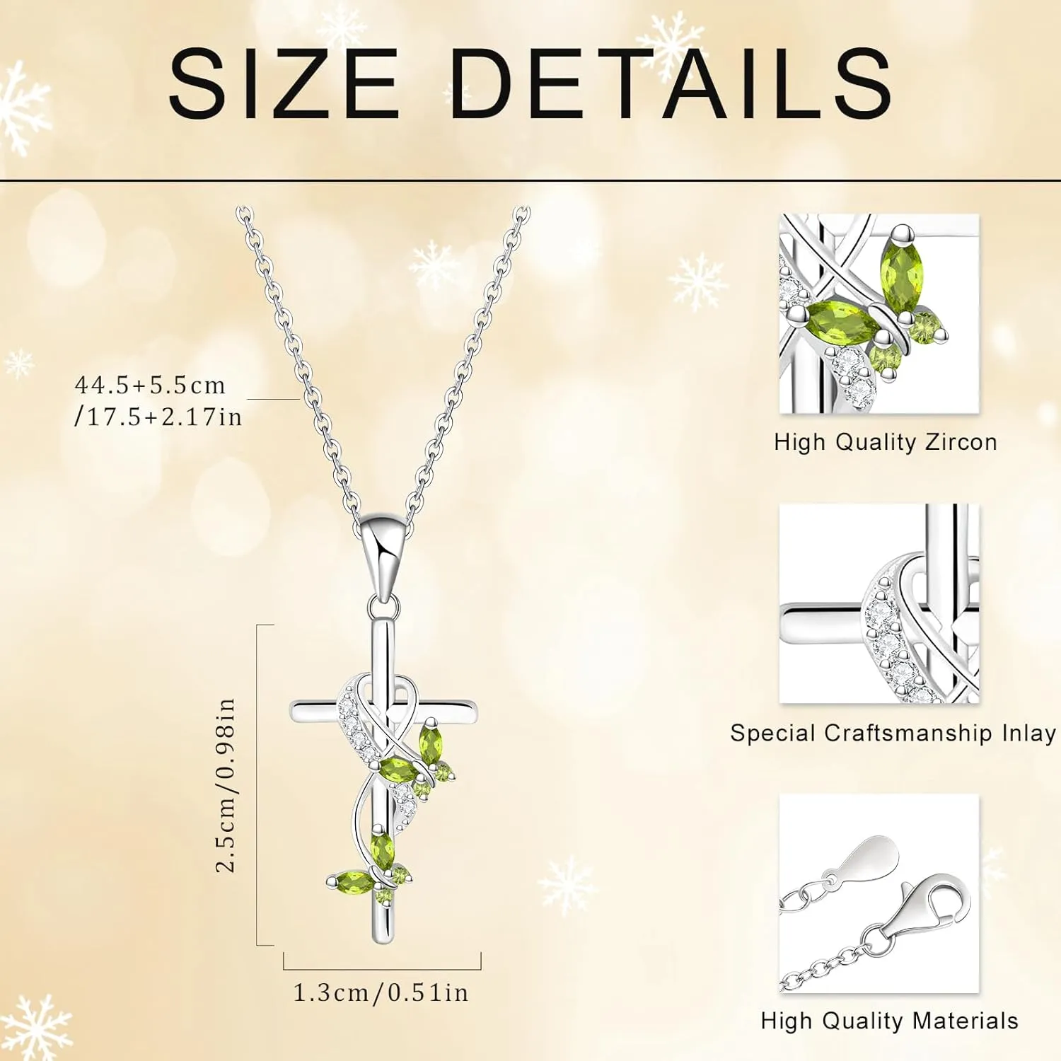 Cross Necklace Butterfly Pendant Birthstone Jewelry Gifts Necklace for Women Faith Jewelry for Women Butterfly Jewelry Religious Cross Gifts for Mother Wife