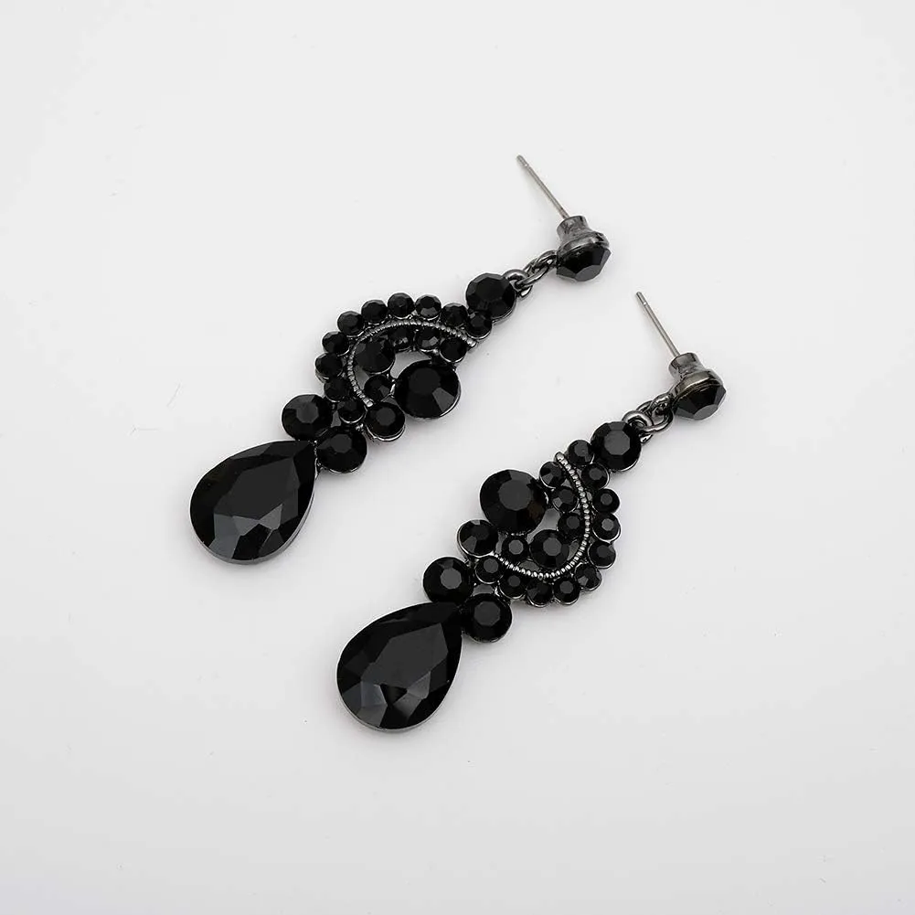 CSY Elegant Crystal Bridal Necklace Earrings Set Rhinestone Wedding Party Costume Jewelry Sets for Brides Bridesmaid Women