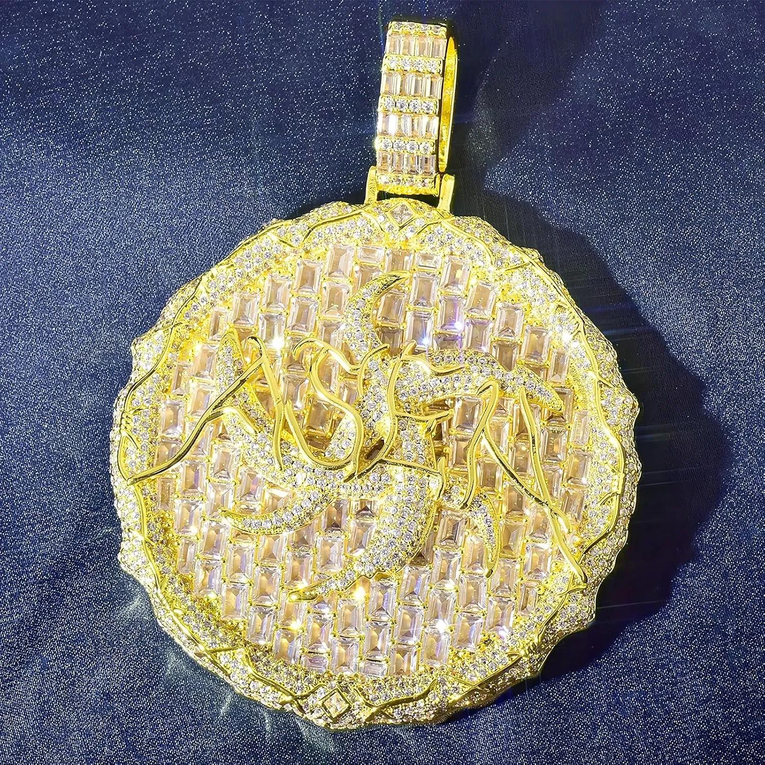 Cuban Link Chain for Men Cuban Link Chainmens Cuban Link Chain Stylish Moissanite & Gold Men's Cuban Link Chain Pendant - Perfect Hip Hop Iced Out Jewelry for Men