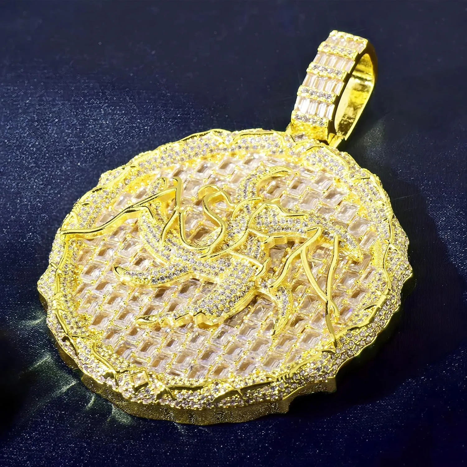 Cuban Link Chain for Men Cuban Link Chainmens Cuban Link Chain Stylish Moissanite & Gold Men's Cuban Link Chain Pendant - Perfect Hip Hop Iced Out Jewelry for Men