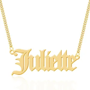 Custom Name Necklace with Cuban Link Chain for Men Personalized Gold Name Necklace Initial Letter Pendant Birthday Gift Graduation Gift for Women