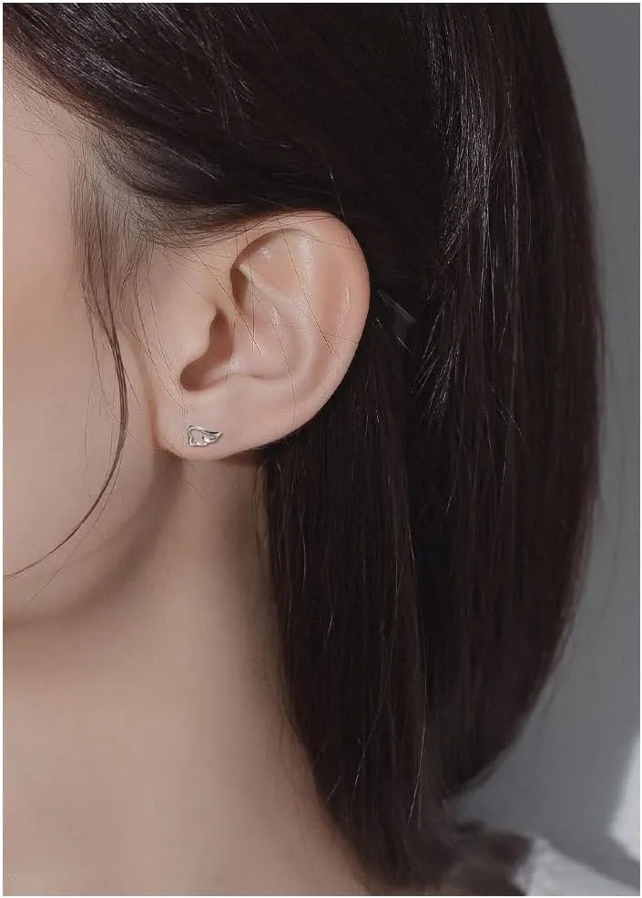 Cute Angel Wing Stud Earring Cartilage Tiny Barbell Stud Earrings for Women Girls 925 Silver 20g Screw Back Dainty Mini Hypoallergenic Conch Tragus Helix Studs Birthday Gifts
