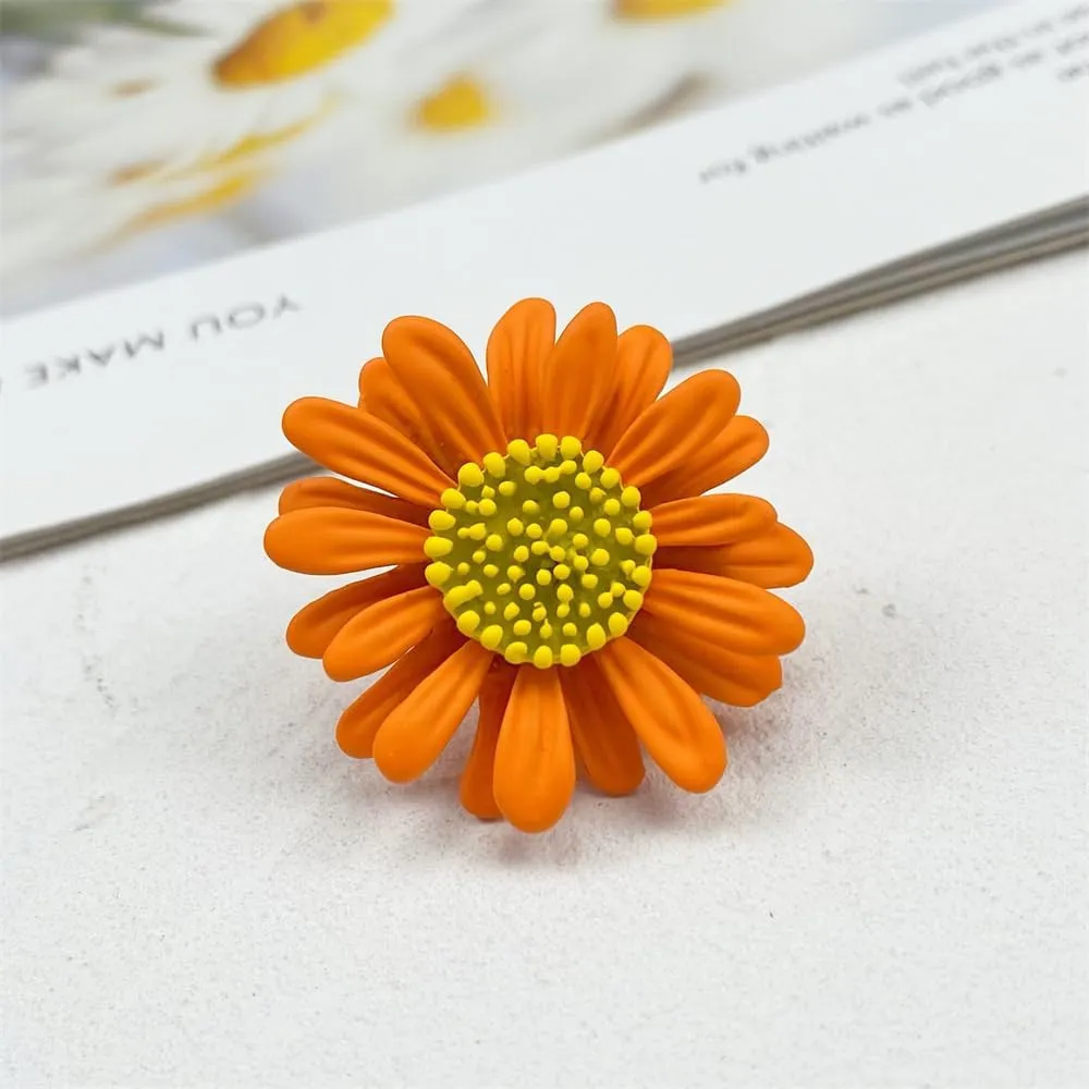 Cute Daisy Flower Brooch Pin for Women Girl Colorful Enamel Yellow Green Small Lovely Sun Flowers Plant Collar Clip Dress Scarf Bag Suit Lapel Pin Holiday Easter Jewelry Gift