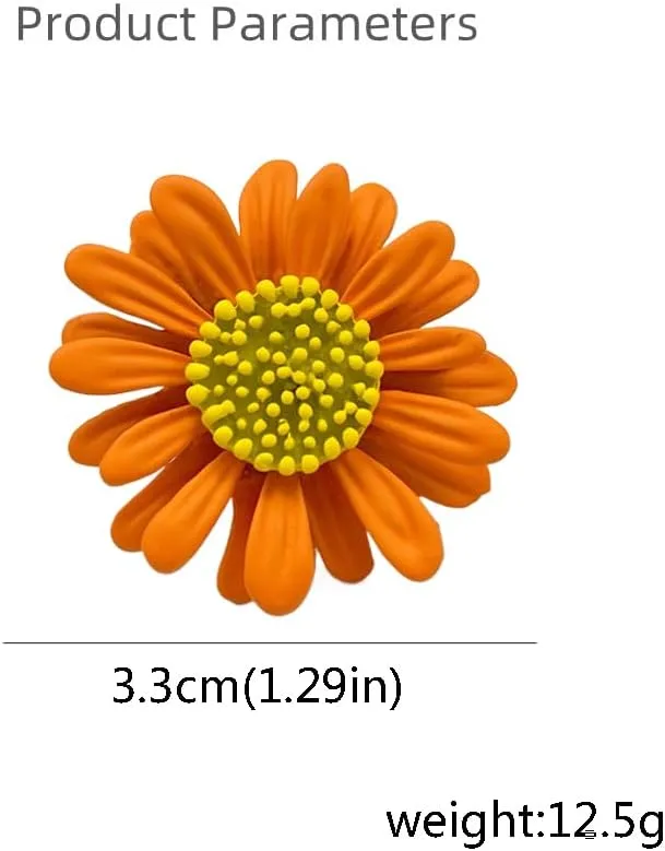 Cute Daisy Flower Brooch Pin for Women Girl Colorful Enamel Yellow Green Small Lovely Sun Flowers Plant Collar Clip Dress Scarf Bag Suit Lapel Pin Holiday Easter Jewelry Gift