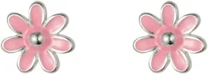 Cute Daisy Flower Small Stud Earrings for Women S925 Sterling Silver Pink Enamel Floral Tiny Cartilage Piercing Sleeper Studs Hypoallergenic Minimalist Jewelry for Her Niece Daughte