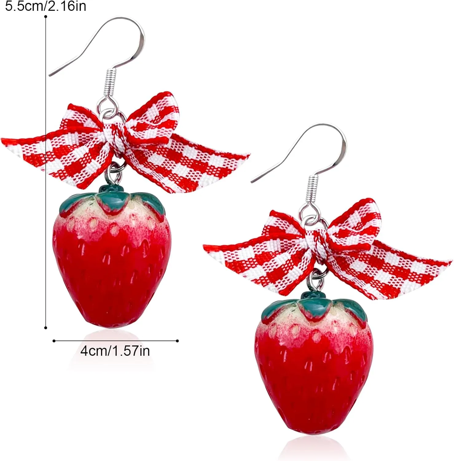 Cute Strawberry Earring for Women Acrylic 3D Simulation Strawberry Fruit Dangle Drop Earrings