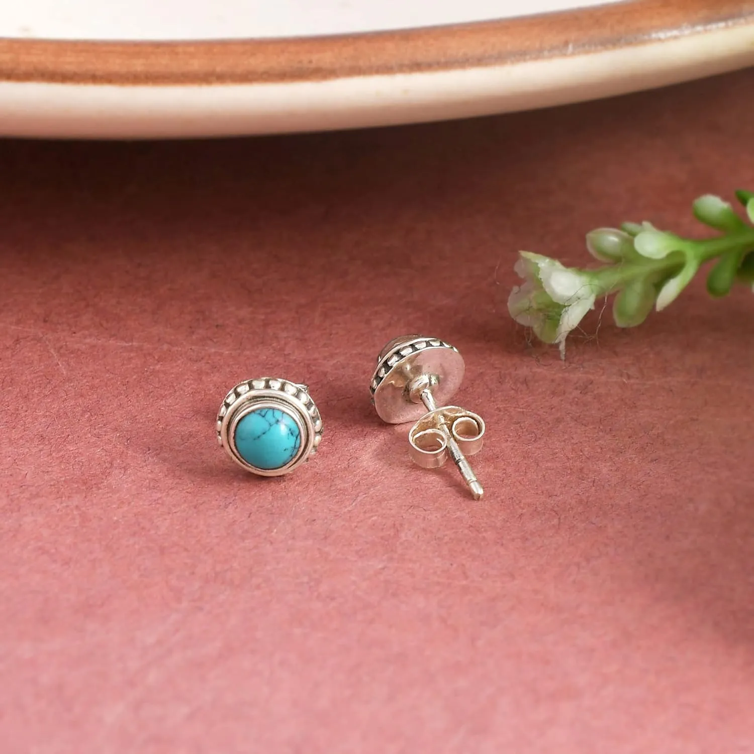 Dainty 925 Sterling Silver Studs Earrings with Natural Mother of Pearl Gemstone-Hypoallergenic Birthstone Jewelry Gift for Women, Perfect Gift for her, wife and mother