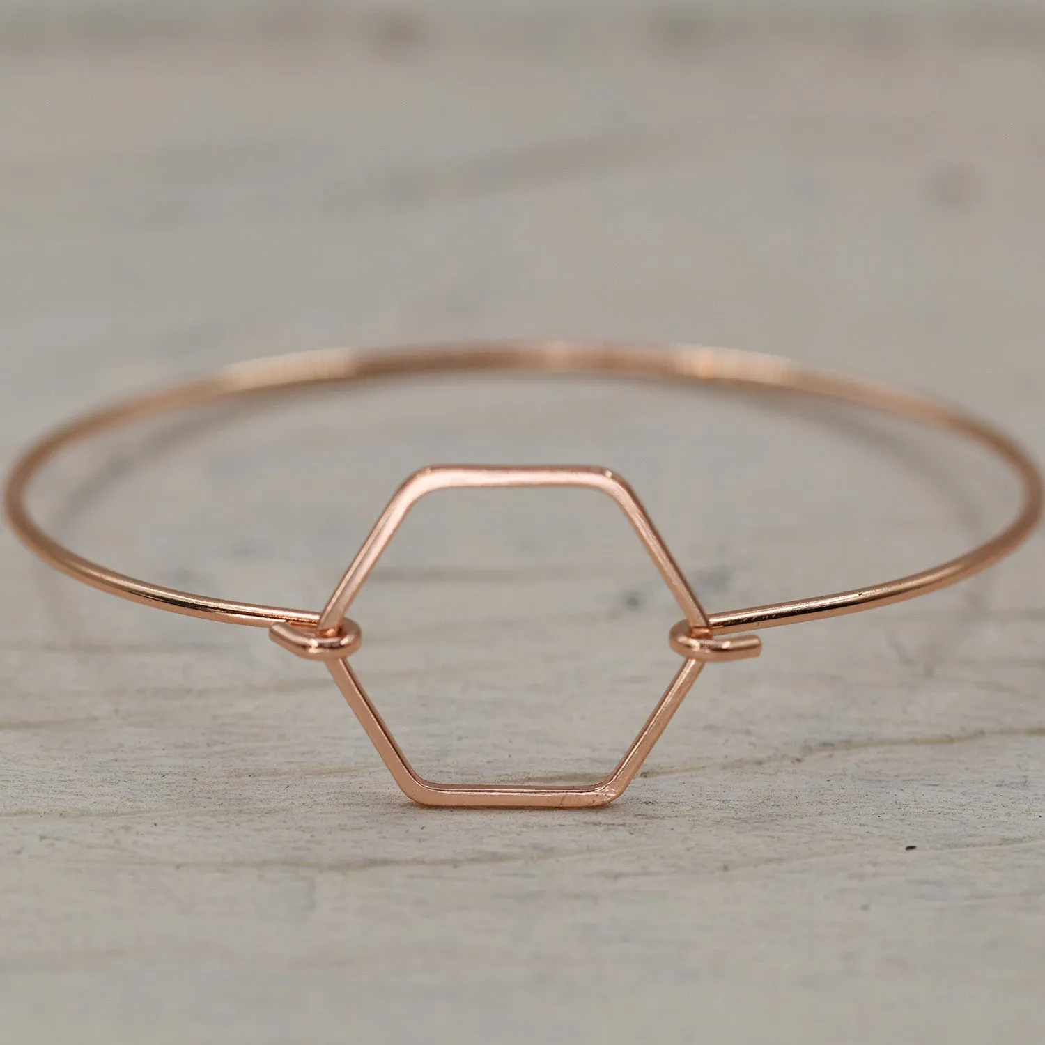 Delicate hexagon bangle