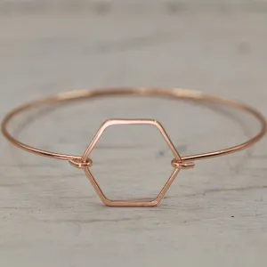 Delicate hexagon bangle