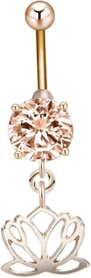 Design Zircon Belly Button Ring Durable Metal Buckle for Women Elegant Shining Accessory for Showcasing Personality and Enhancing Mood Golden