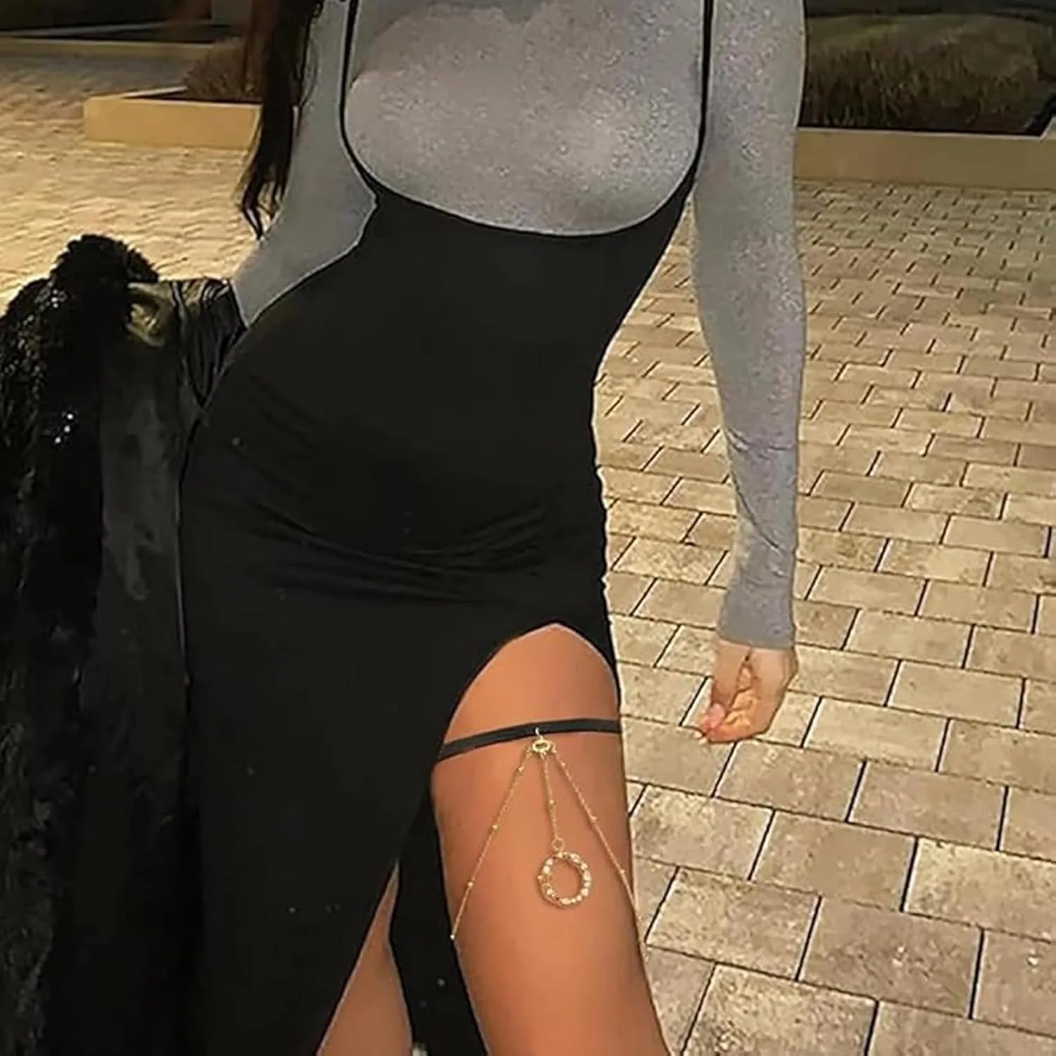 Diamond Initial Leg Chain, Body Jewelry Elastic Leg Chain Sexy Elastic Zircon Butterfly Initial Letter Thigh Chain, Elegant Elastic Thigh Jewelry for Women