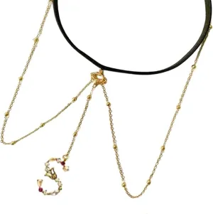 Diamond Initial Leg Chain, Body Jewelry Elastic Leg Chain Sexy Elastic Zircon Butterfly Initial Letter Thigh Chain, Elegant Elastic Thigh Jewelry for Women