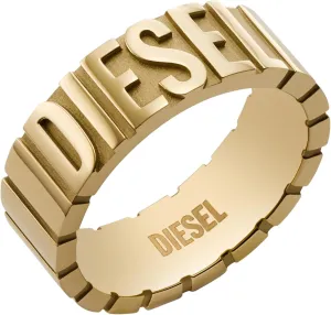 Diesel Men's Silver Stainless Steel Logo Signet Ring