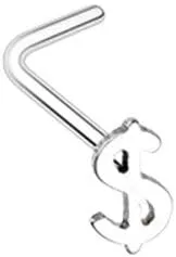 Dollar Money Sign L-Shape Nose Ring