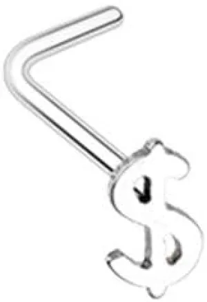 Dollar Money Sign L-Shape Nose Ring
