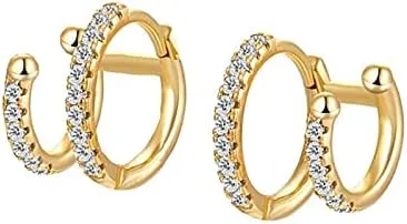 double diamond zircon ear cuff clip earrings for women no piercing earring jewelry