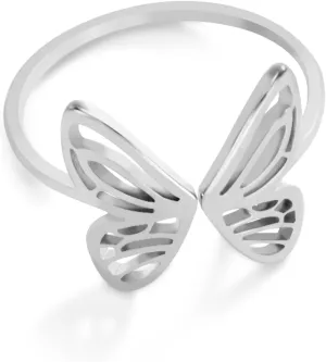Dreamtimes Open Adjustable Butterfly Ring Stainless Steel Gold Color Women Aesthetic Finger Rings Kpop Fashion Wedding Jewelry Gift