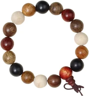 Elastic Buddhist Wrist Chain Colorful 12mm Bead Bracelet Beaded Handchain Jewelry for Meditation and
