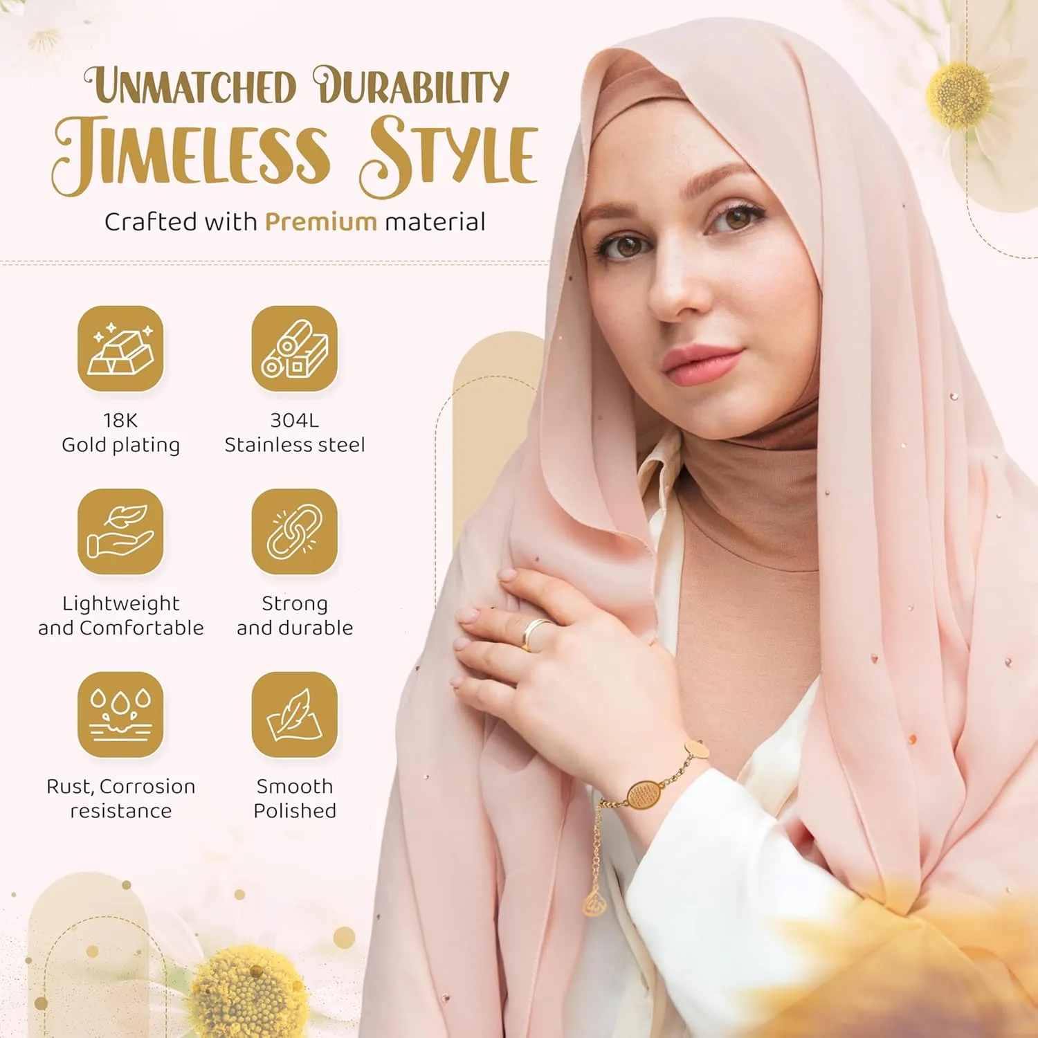 Elegant Ayatul Kursi Bracelet with Allah Pendant - Perfect Islamic Gifts Islamic Jewerly for Women: Ramadan New Year Special Arabic Bracelet