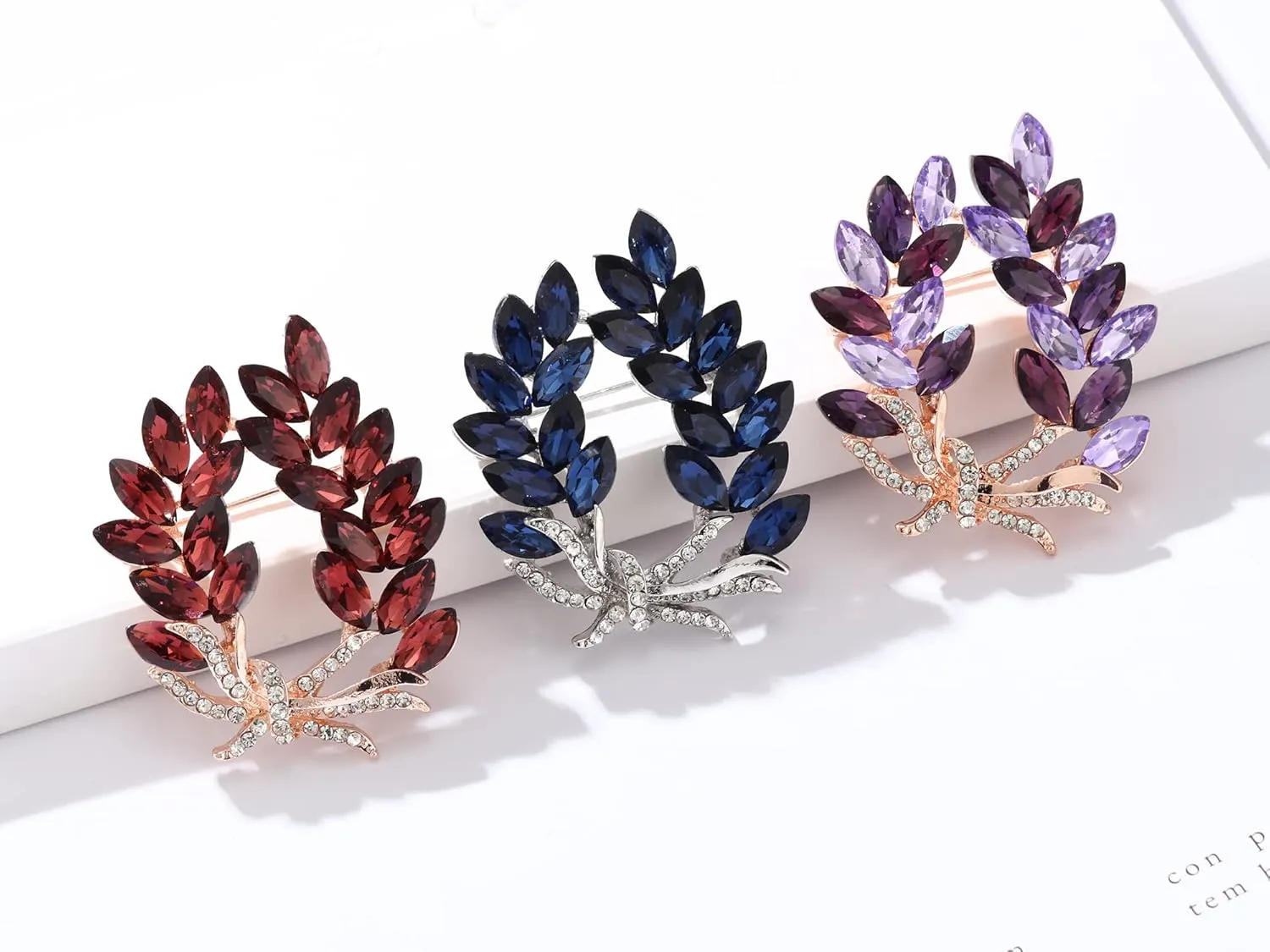 Elegant Flower Brooch Pins for Women Scarf Shawl Costume Safe Pins Clip for Wedding Party Prom Jewelry Gifts