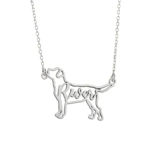 Engraved Silver Dog Name Necklace - Custom Pet Jewelry, Memorable Gift for Dog Moms and Pet Owners