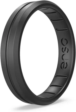 Enso Rings Thin Contour Silicone Ring  Stackable Multi Color Unisex Wedding Engagement Band  Thin Minimalist Band  4.70mm, 1.83mm Thick